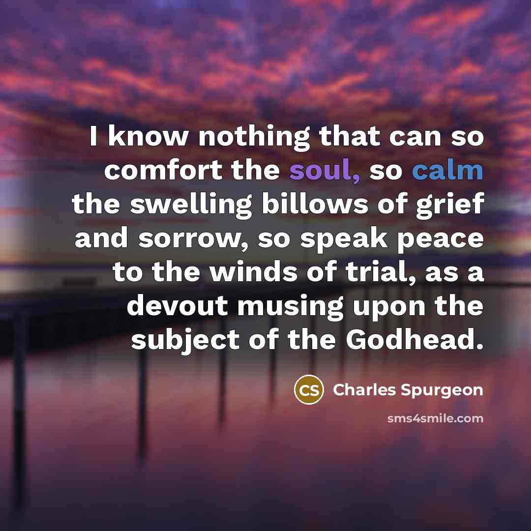 “I know nothing that can so comfort the soul, so…” quote by Charles Spurgeon