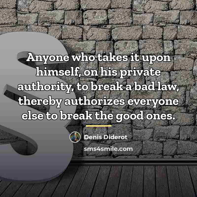 “Anyone who takes it upon himself, on his private authority,…” quote by Denis Diderot