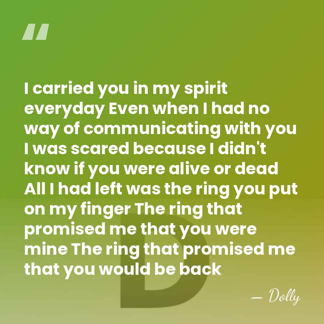 I carried you in my spirit everyday Even when I had no&hellip; - Dolly