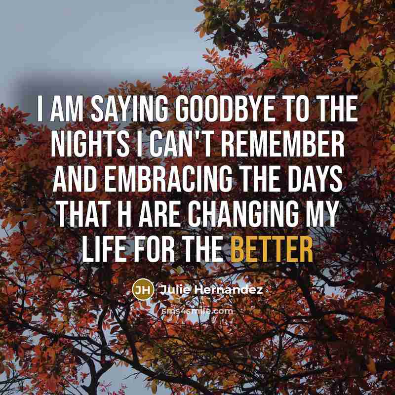 “I am saying goodbye to the nights I can't remember…” quote by Julie Hernandez