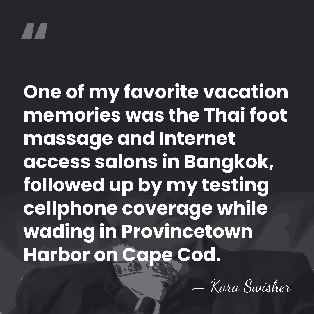 One of my favorite vacation memories was the Thai foot massage and&hellip; - Kara Swisher