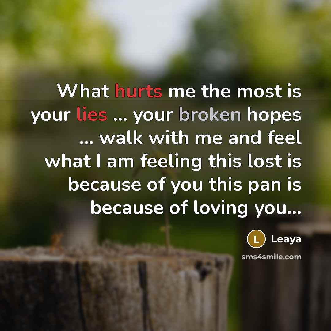 “What hurts me the most is your lies ... your…” quote by Leaya