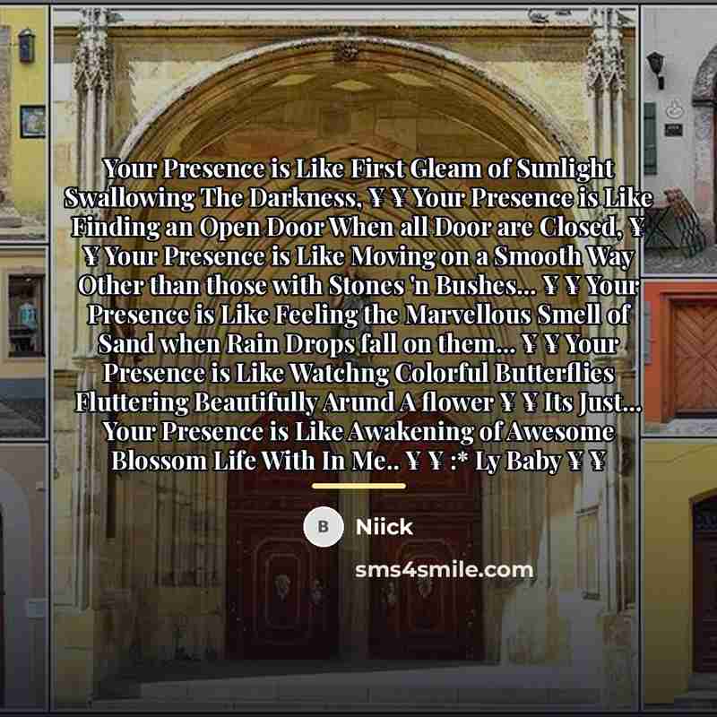“Your Presence is Like First Gleam of Sunlight Swallowing The…” quote by Niick