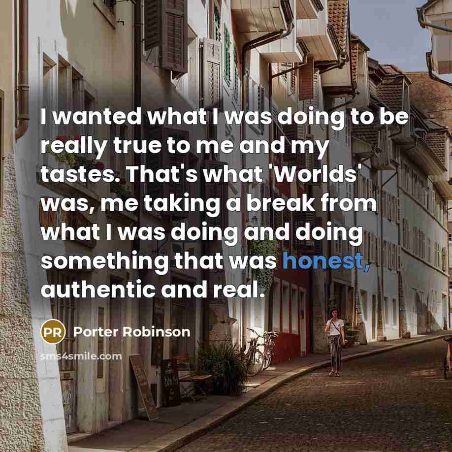 “I wanted what I was doing to be really true…” quote by Porter Robinson