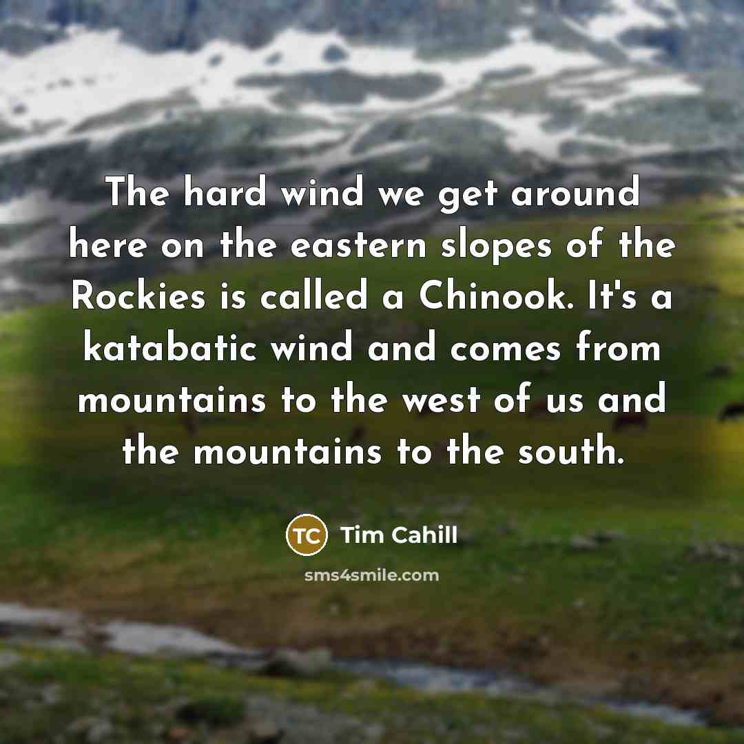 “The hard wind we get around here on the eastern…” quote by Tim Cahill