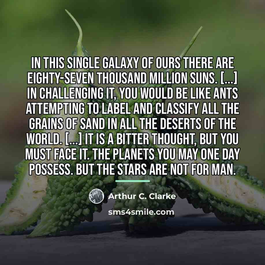 “In this single galaxy of ours there are eighty-seven thousand…” quote by Arthur C. Clarke