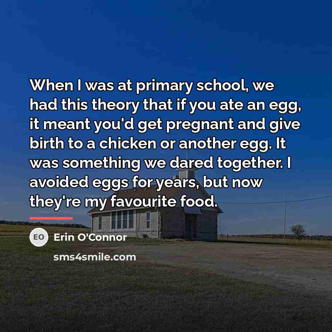 “When I was at primary school, we had this theory…” quote by Erin O'Connor