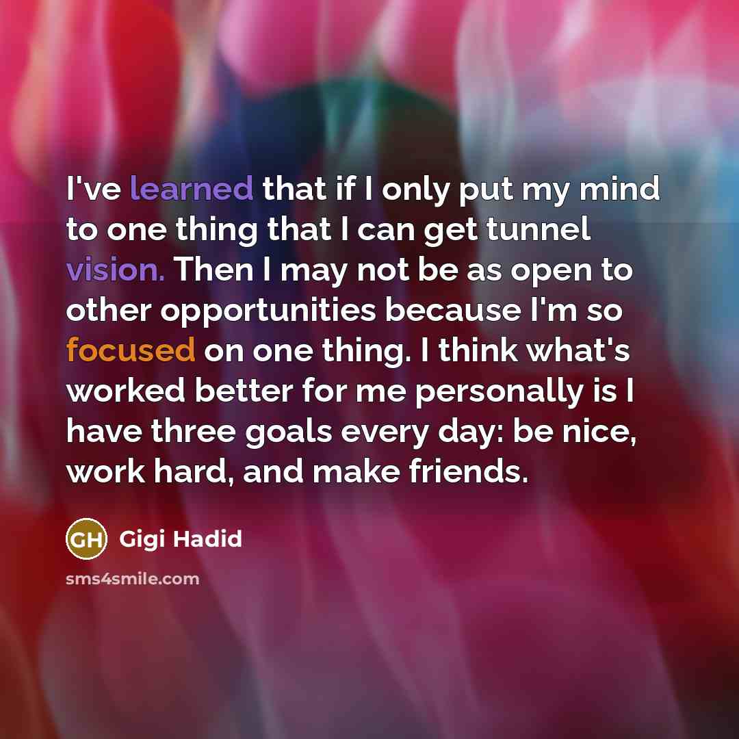 “I've learned that if I only put my mind to…” quote by Gigi Hadid