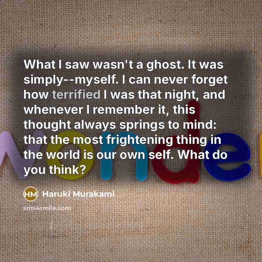 “What I saw wasn't a ghost. It was simply--myself. I…” quote by Haruki Murakami