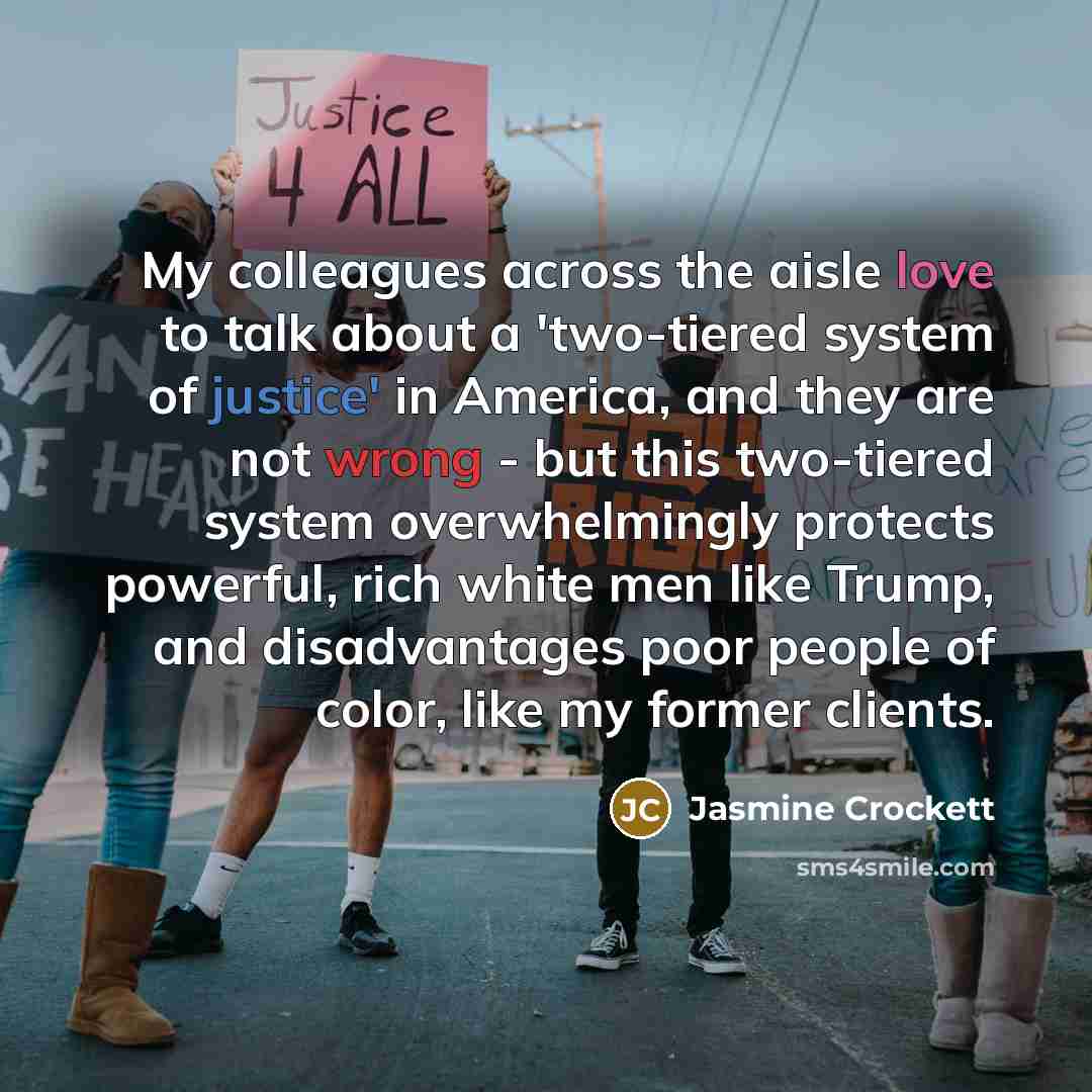 “My colleagues across the aisle love to talk about a…” quote by Jasmine Crockett