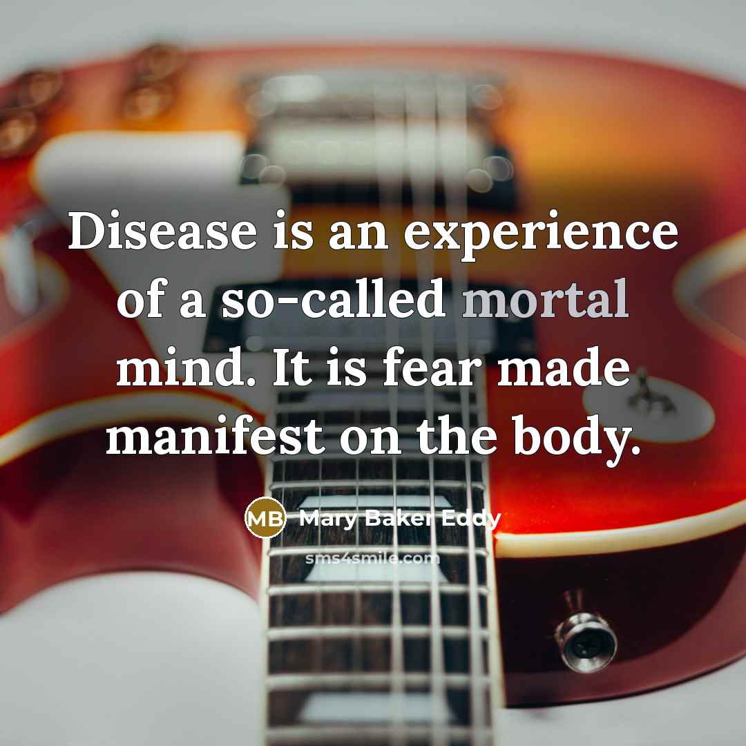 “Disease is an experience of a so-called mortal mind. It…” quote by Mary Baker Eddy