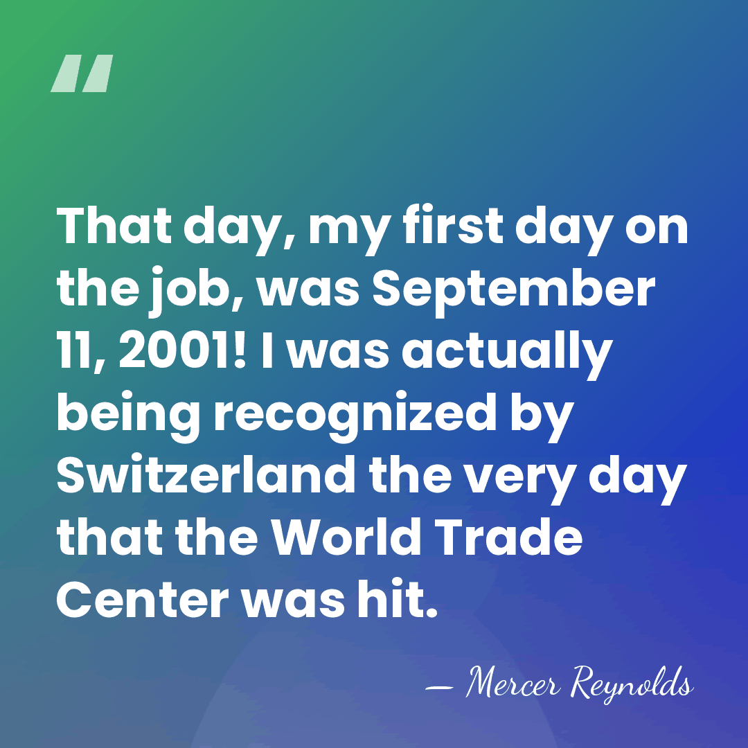 That day, my first day on the job, was September 11, 2001!&hellip; - Mercer Reynolds