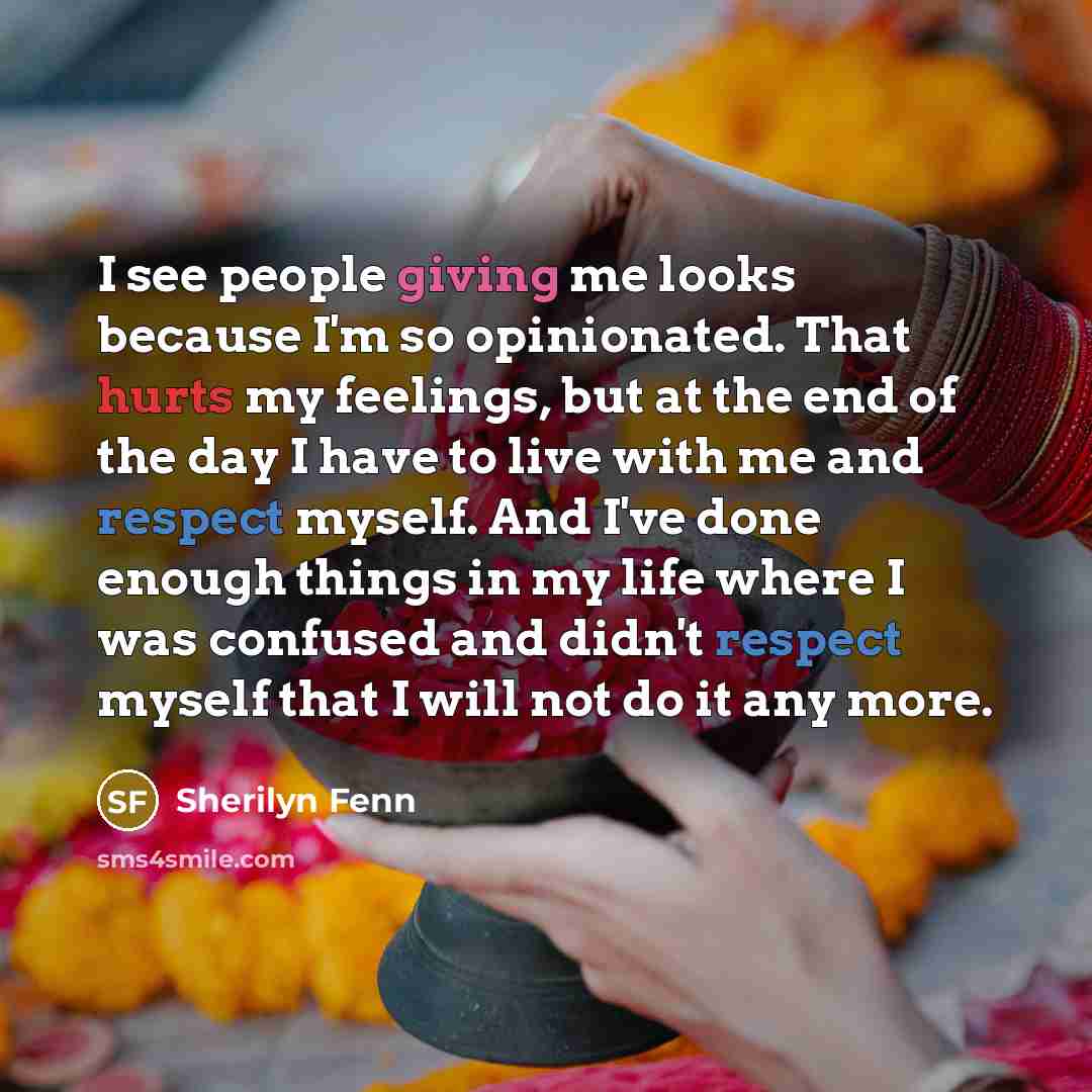 “I see people giving me looks because I'm so opinionated.…” quote by Sherilyn Fenn