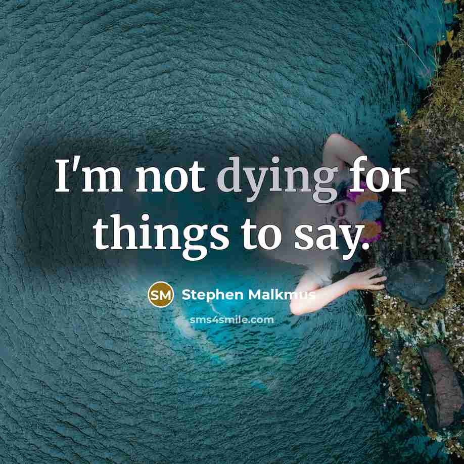 “I'm not dying for things to say.…” quote by Stephen Malkmus