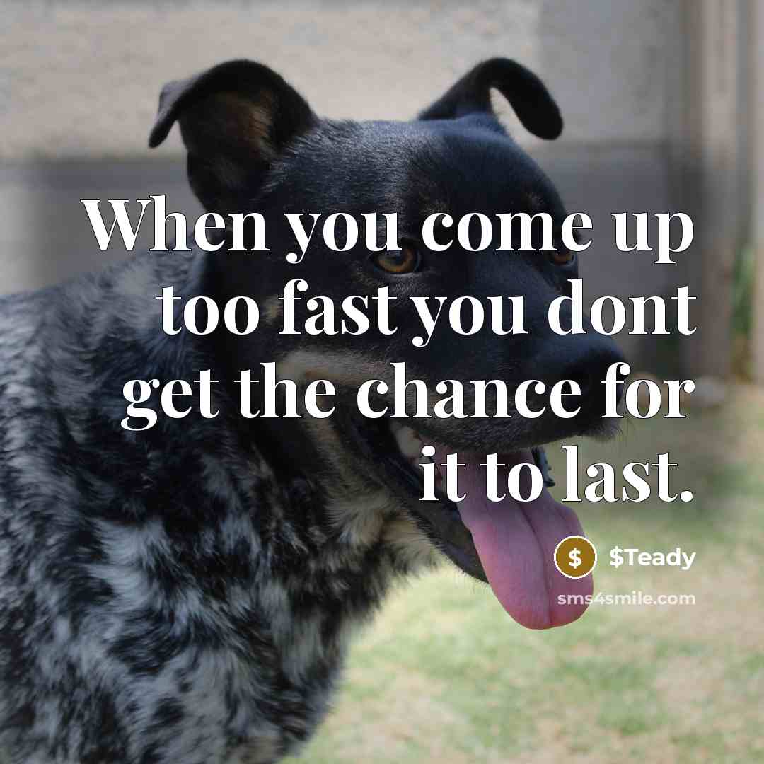 “When you come up too fast you dont get the…” quote by $Teady