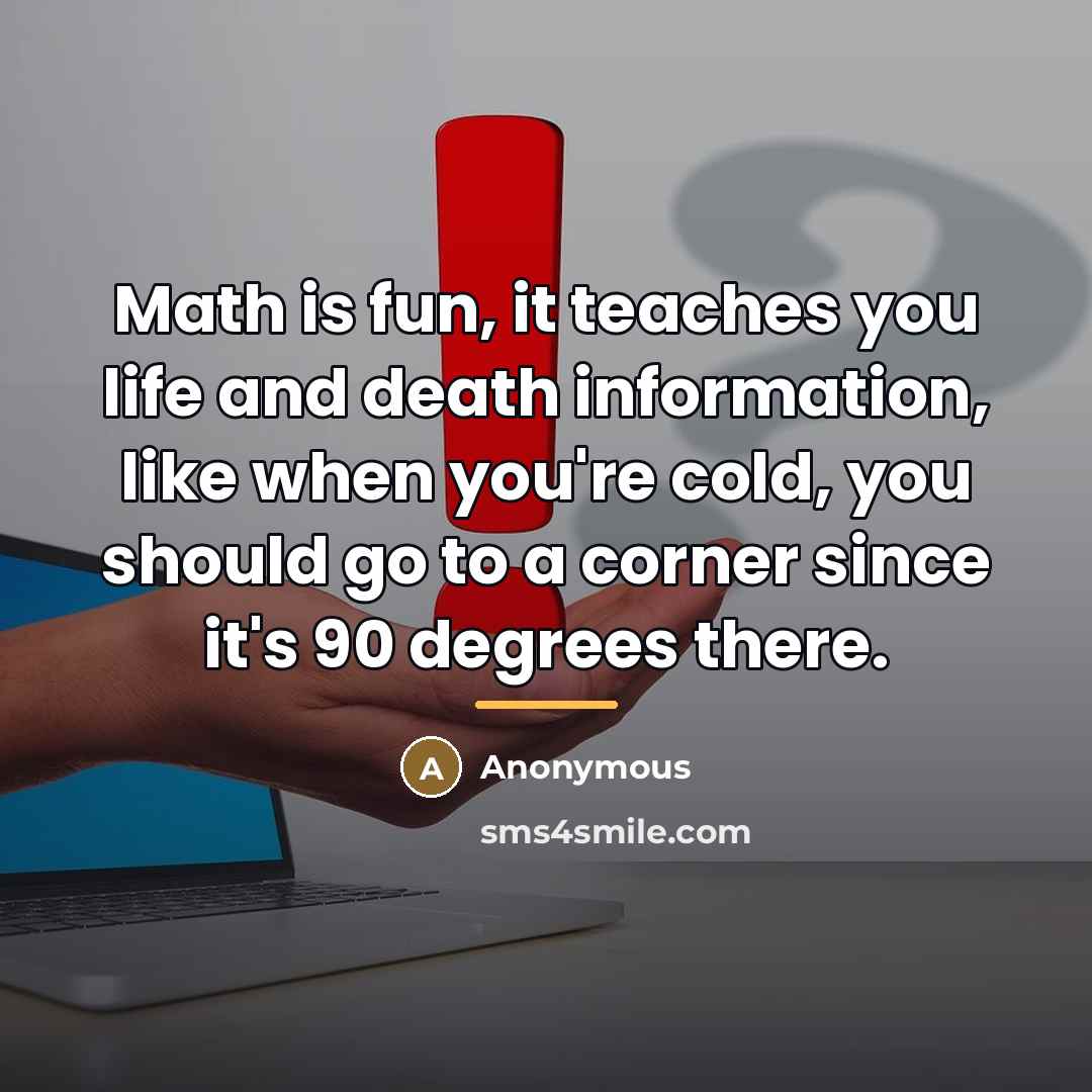 “Math is fun, it teaches you life and death information,…” quote by Anonymous