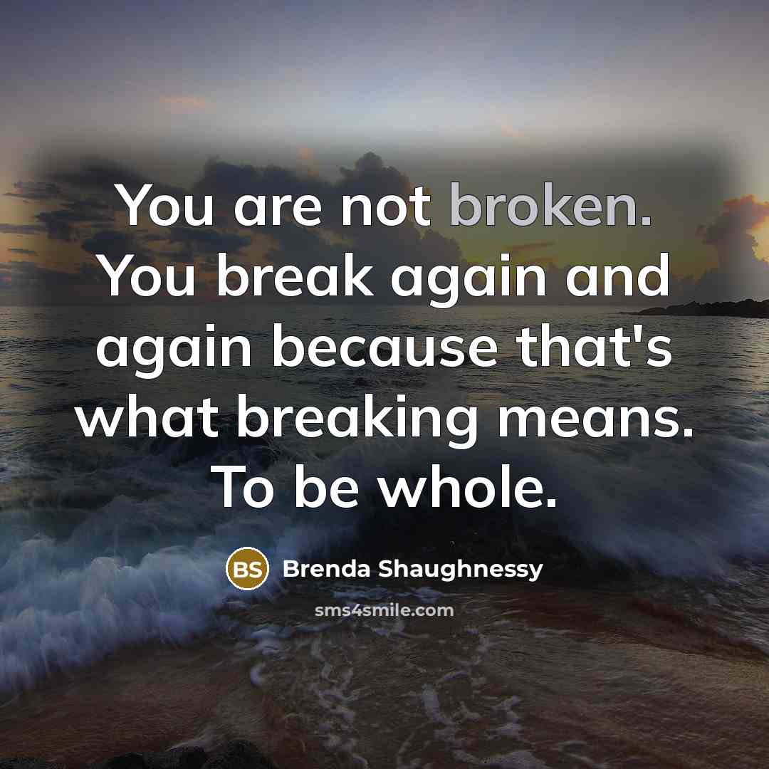 “You are not broken. You break again and again because…” quote by Brenda Shaughnessy