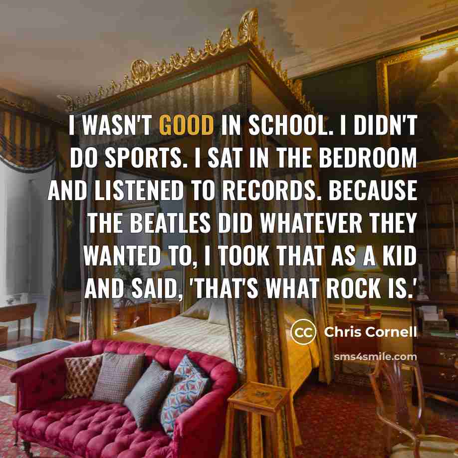 “I wasn't good in school. I didn't do sports. I…” quote by Chris Cornell