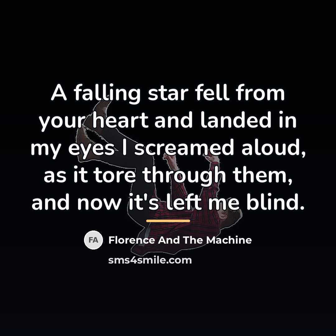 “A falling star fell from your heart and landed in…” quote by Florence And The Machine