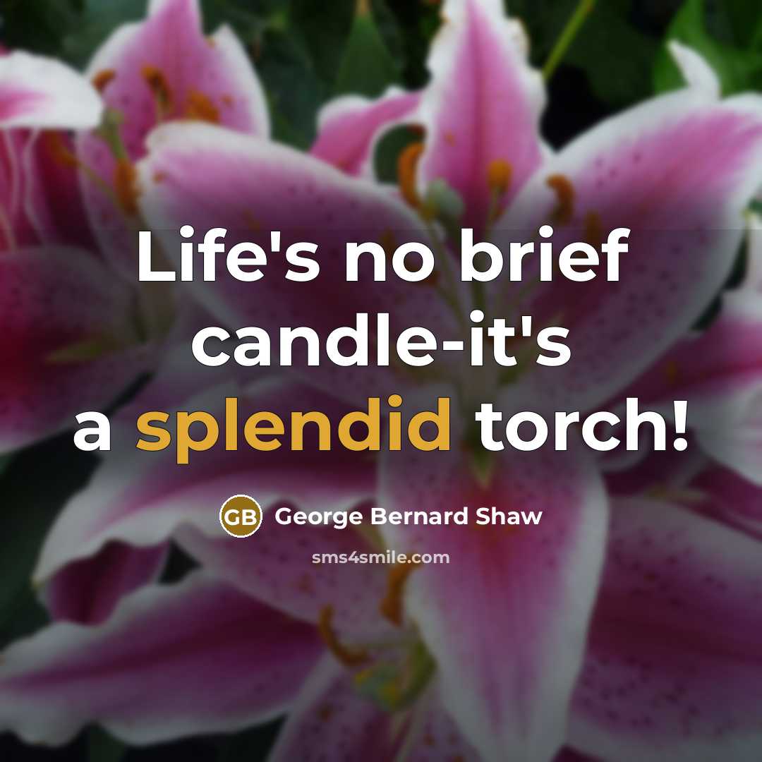 “Life's no brief candle-it's a splendid torch!…” quote by George Bernard Shaw