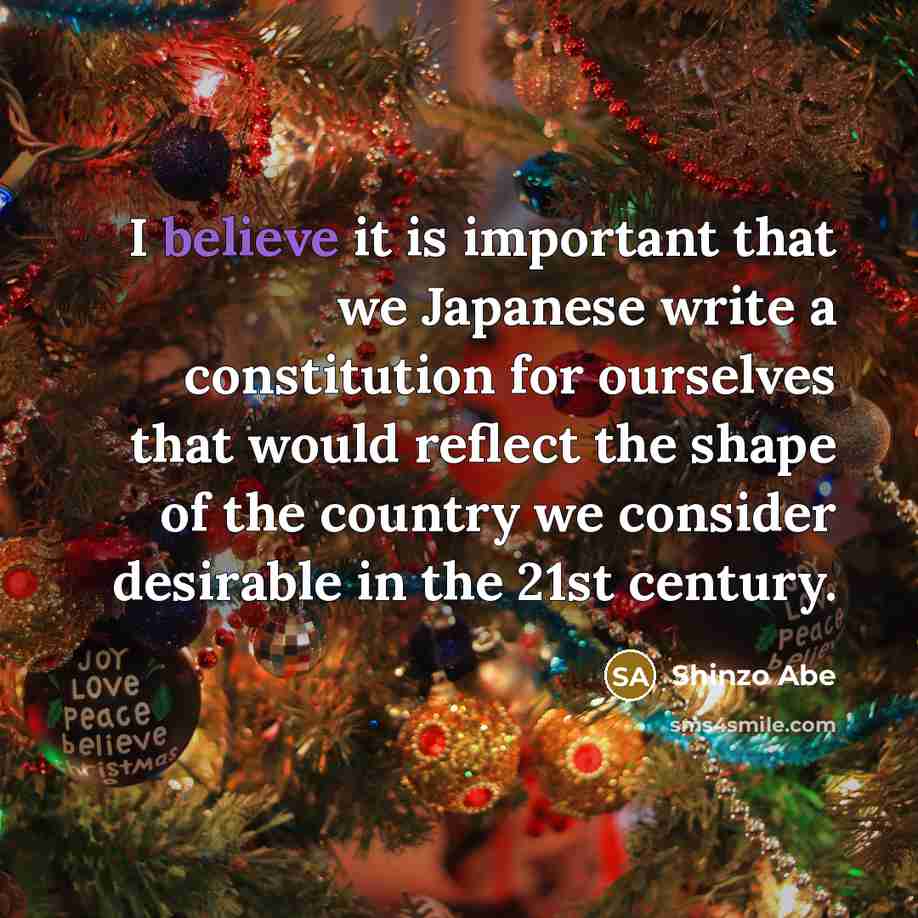 “I believe it is important that we Japanese write a…” quote by Shinzo Abe