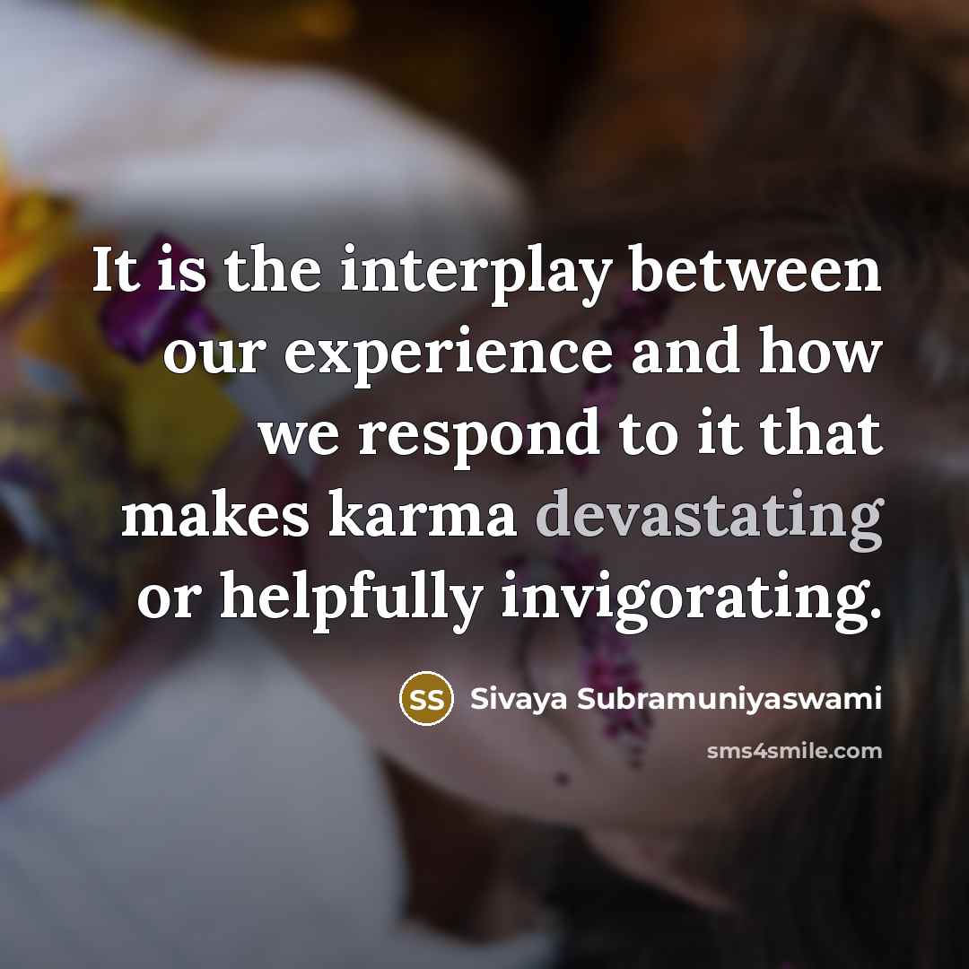 “It is the interplay between our experience and how we…” quote by Sivaya Subramuniyaswami