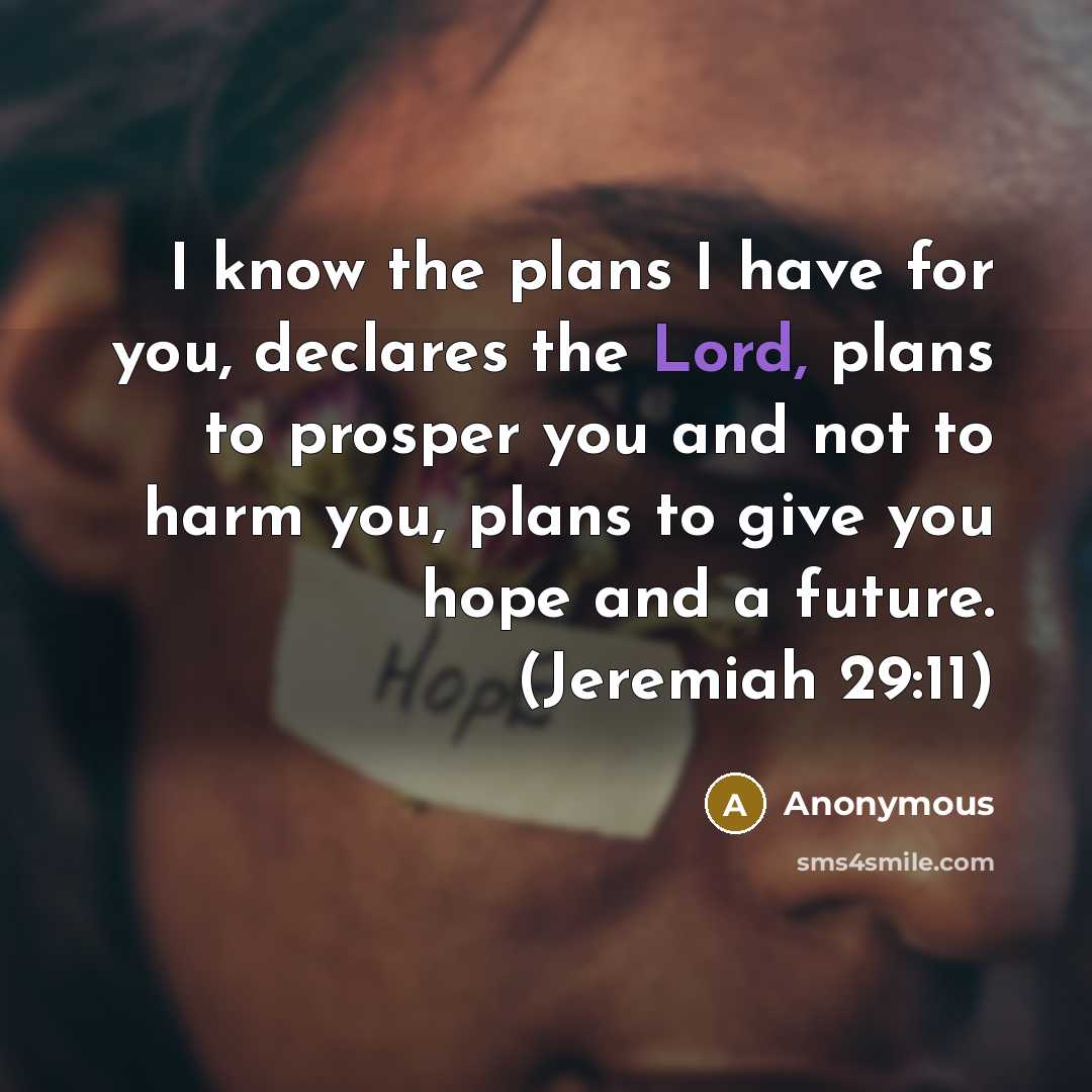 “I know the plans I have for you, declares the…” quote by Anonymous