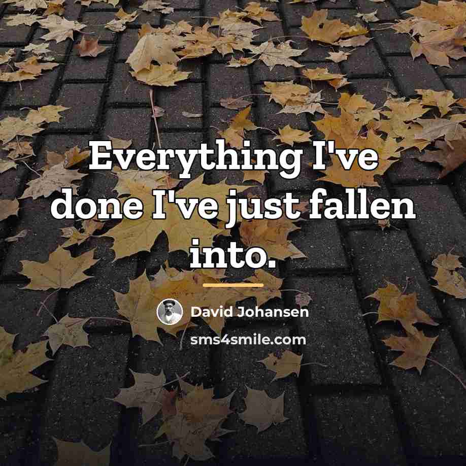 “Everything I've done I've just fallen into.…” quote by David Johansen