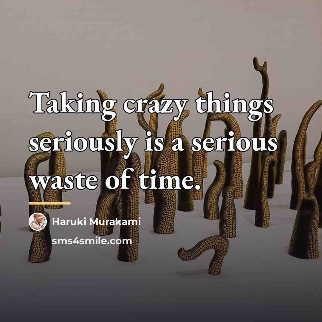 “Taking crazy things seriously is a serious waste of time.…” quote by Haruki Murakami