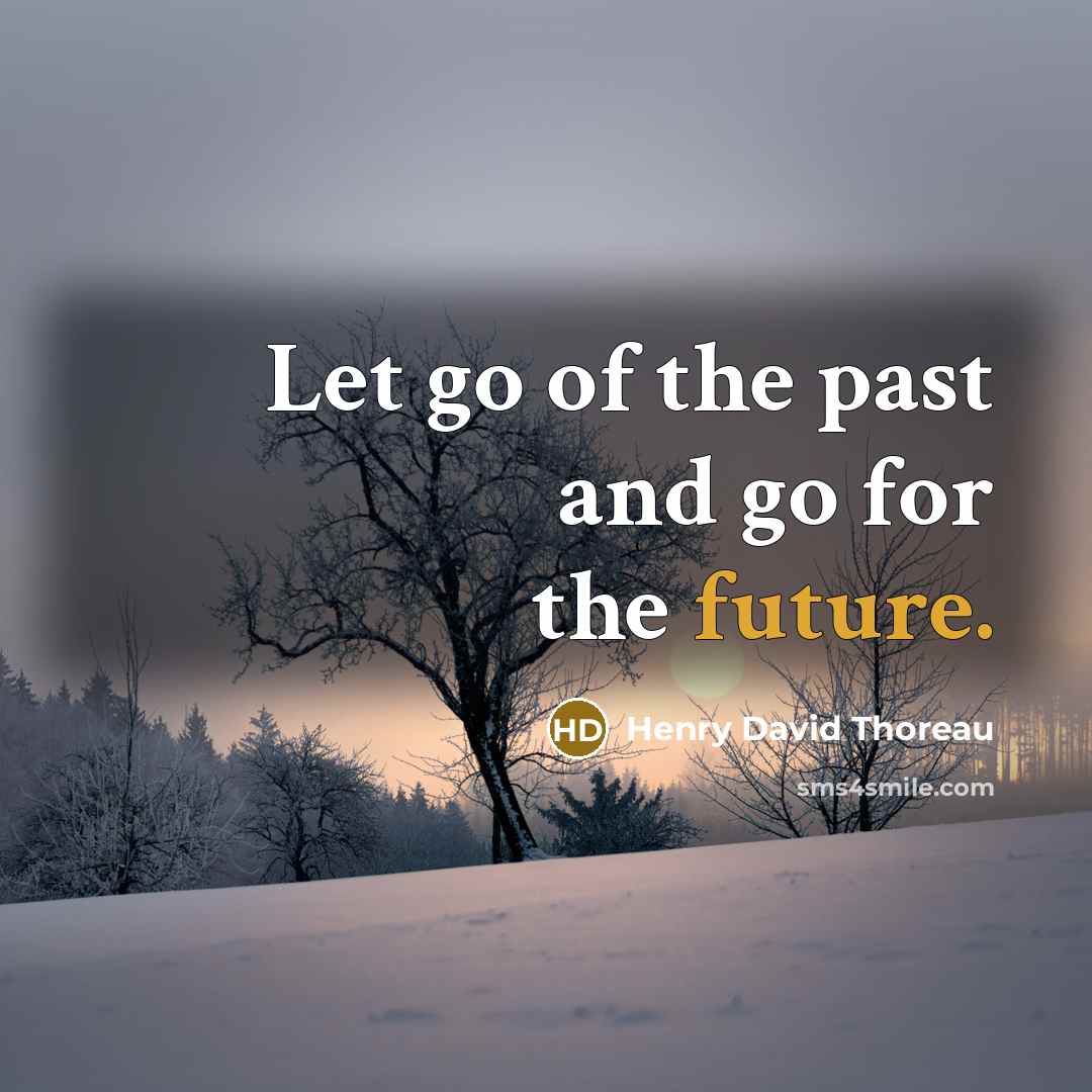 “Let go of the past and go for the future.…” quote by Henry David Thoreau