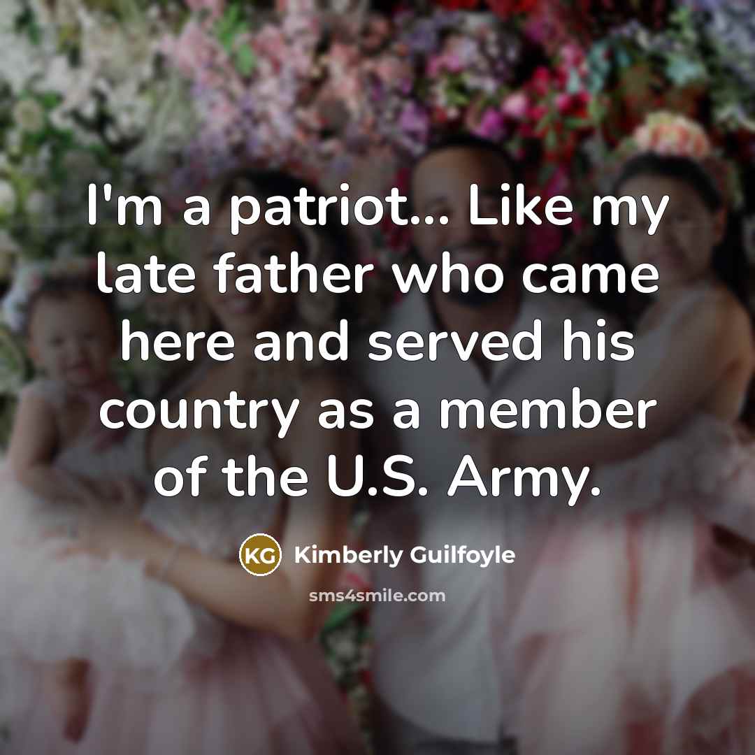 “I'm a patriot... Like my late father who came here…” quote by Kimberly Guilfoyle