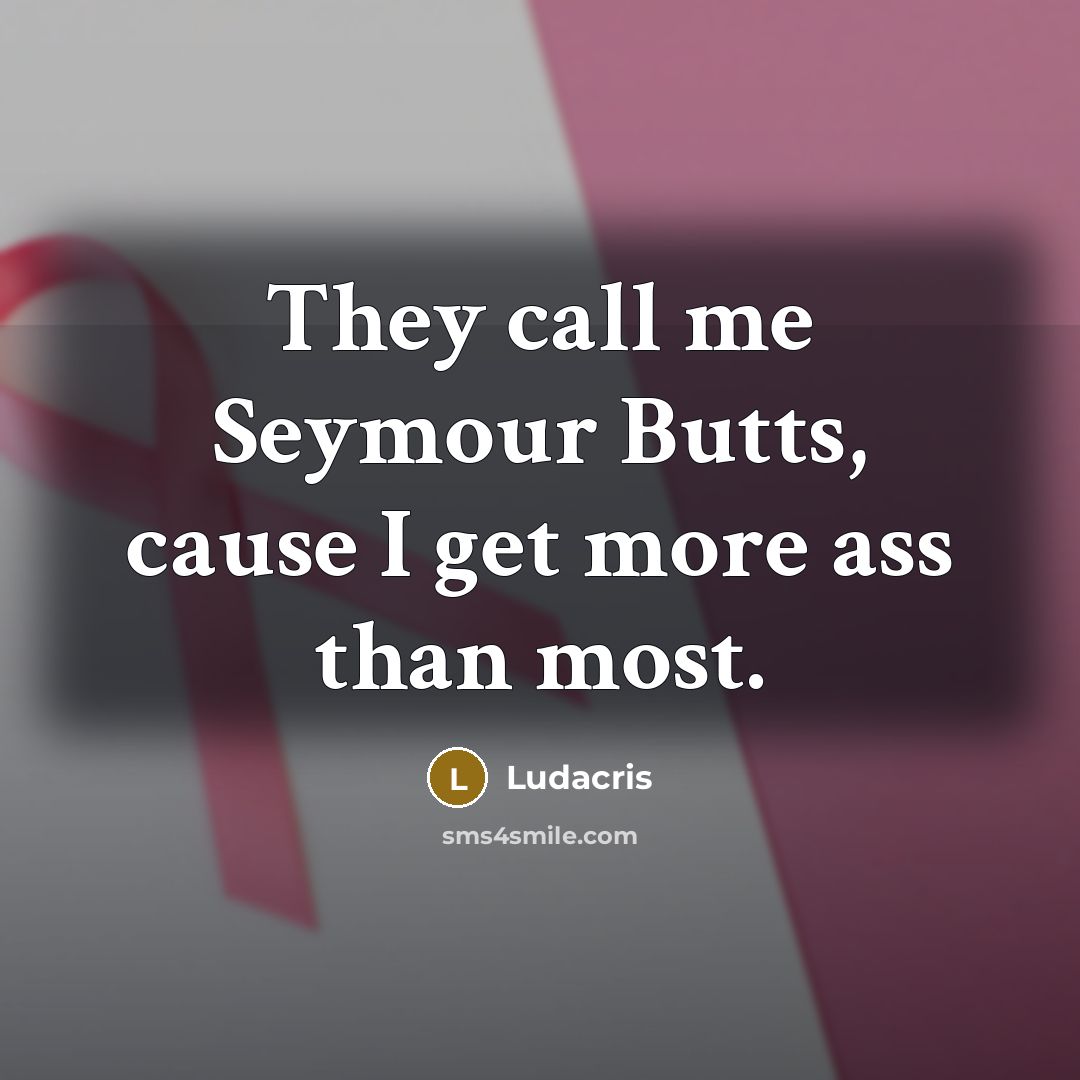 “They call me Seymour Butts, cause I get more ass…” quote by Ludacris