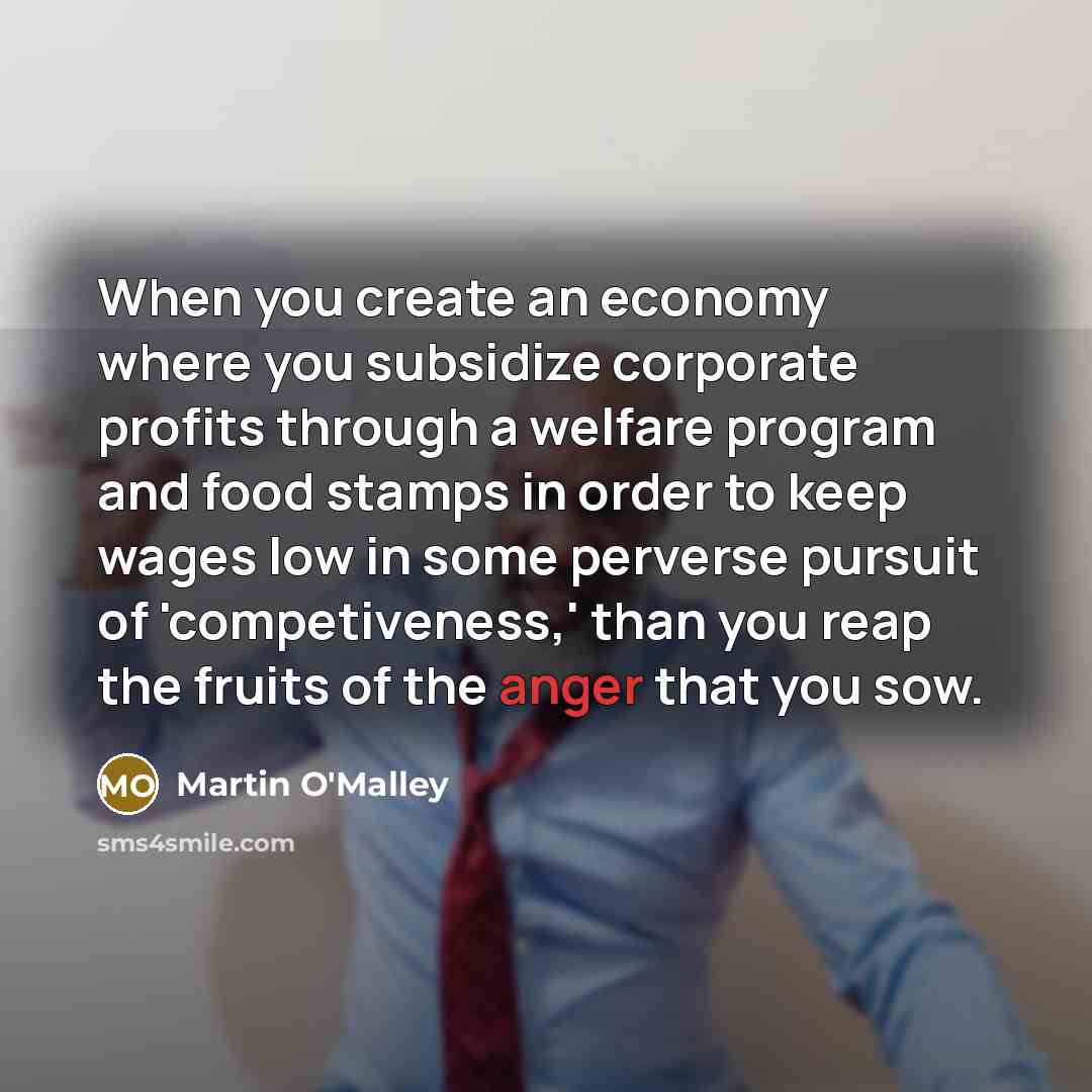 “When you create an economy where you subsidize corporate profits…” quote by Martin O'Malley