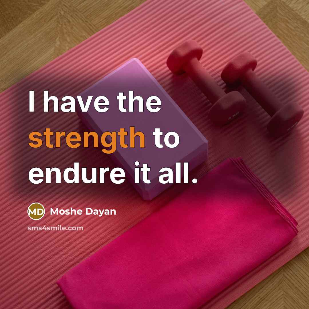 “I have the strength to endure it all.…” quote by Moshe Dayan