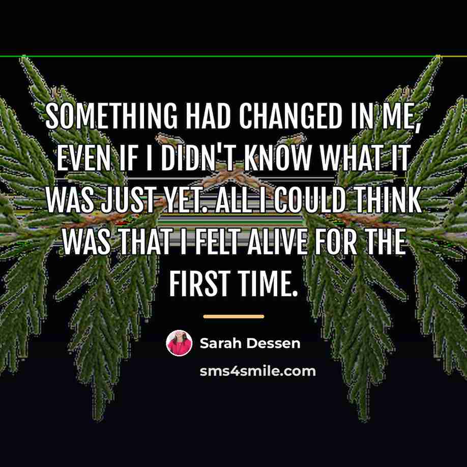 “Something had changed in me, even if I didn't know…” quote by Sarah Dessen