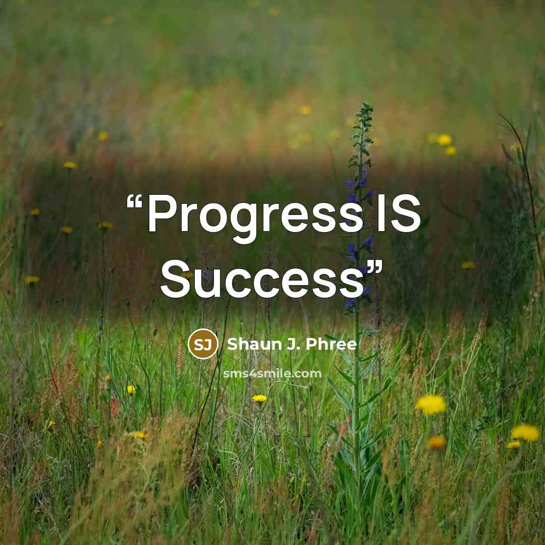 “Progress IS Success” quote by Shaun J. Phree
