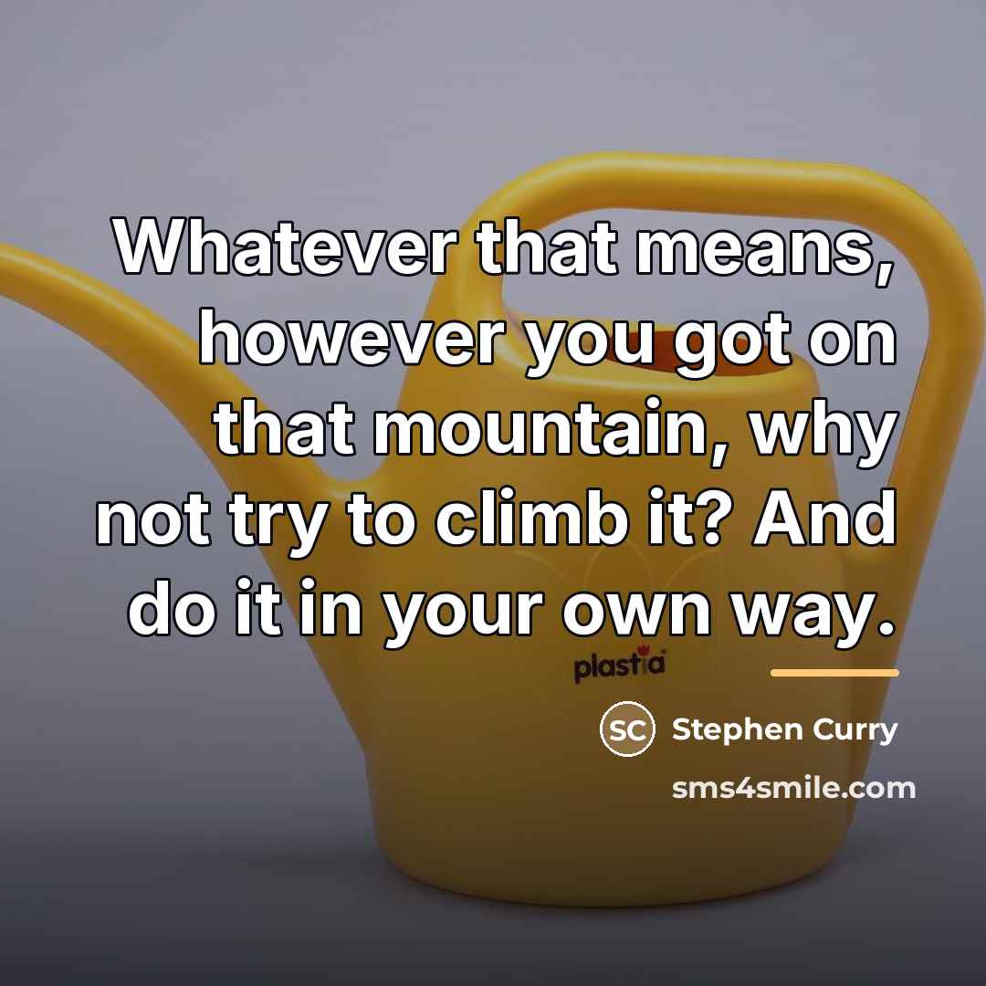 “Whatever that means, however you got on that mountain, why…” quote by Stephen Curry