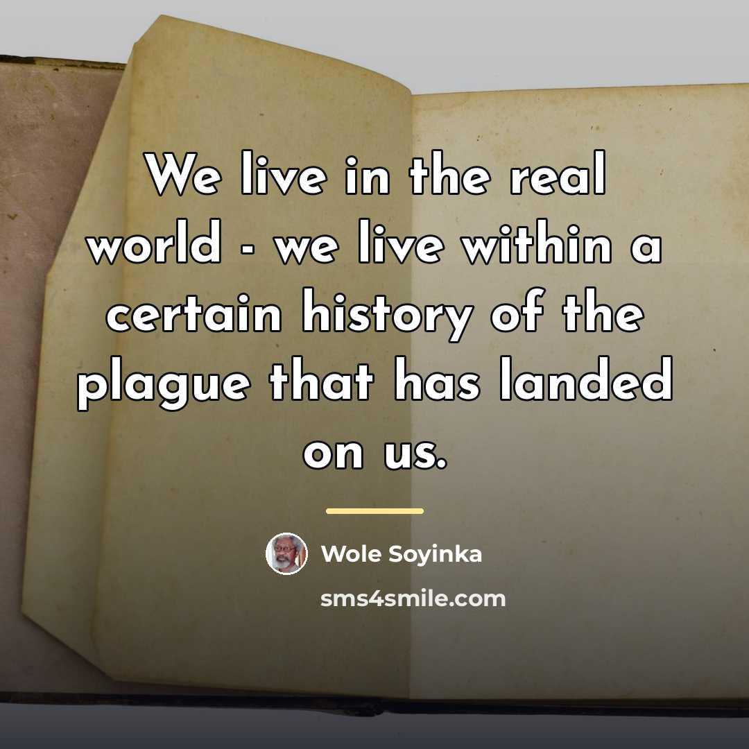 “We live in the real world - we live within…” quote by Wole Soyinka