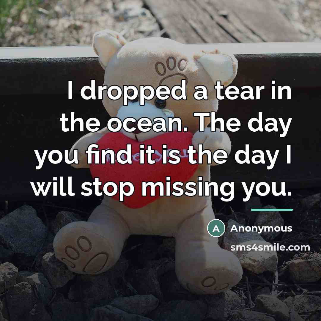 “I dropped a tear in the ocean. The day you…” quote by Anonymous