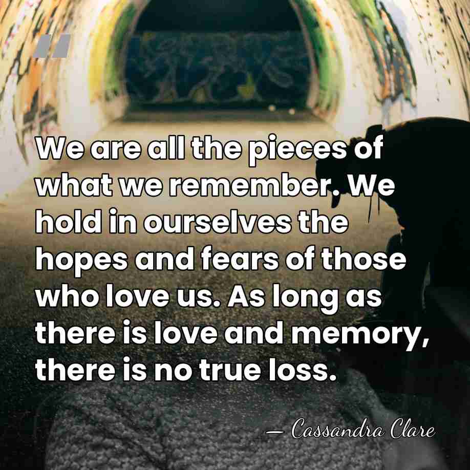 We are all the pieces of what we remember. We hold in&hellip; - Cassandra Clare