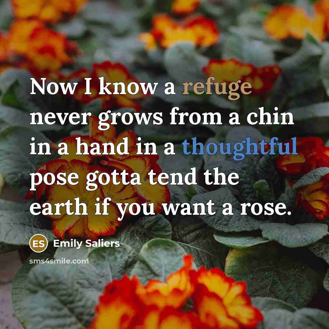 “Now I know a refuge never grows from a chin…” quote by Emily Saliers