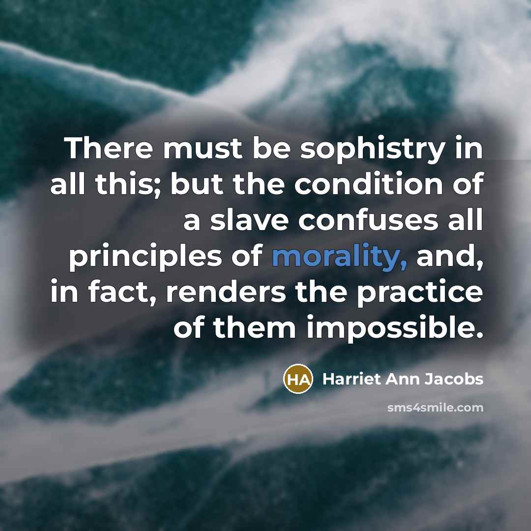 “There must be sophistry in all this; but the condition…” quote by Harriet Ann Jacobs