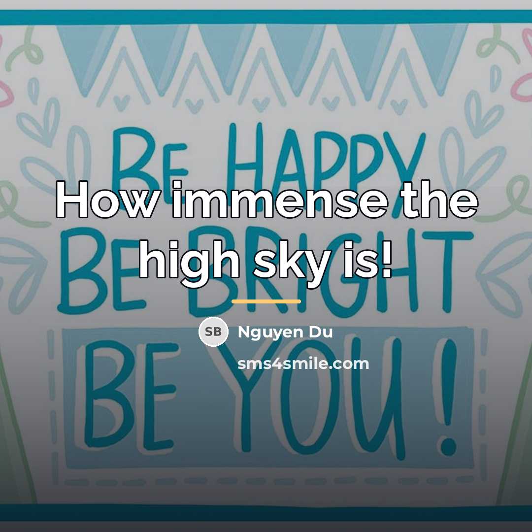 “How immense the high sky is!…” quote by Nguyen Du
