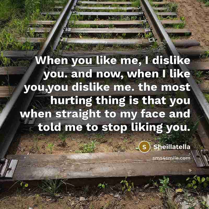 “When you like me, I dislike you. and now, when…” quote by Sheillatella
