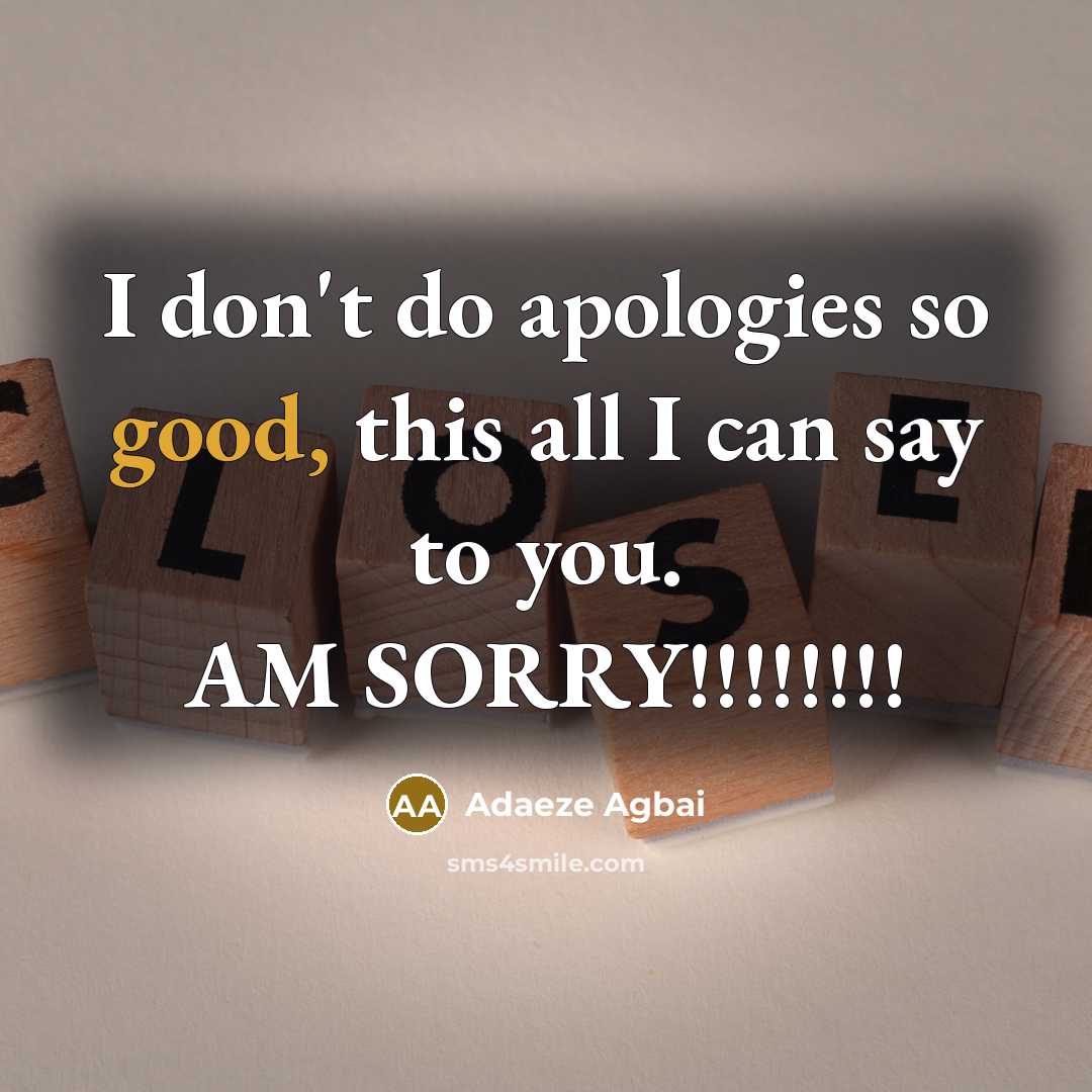 “I don't do apologies so good, this all I can…” quote by Adaeze Agbai