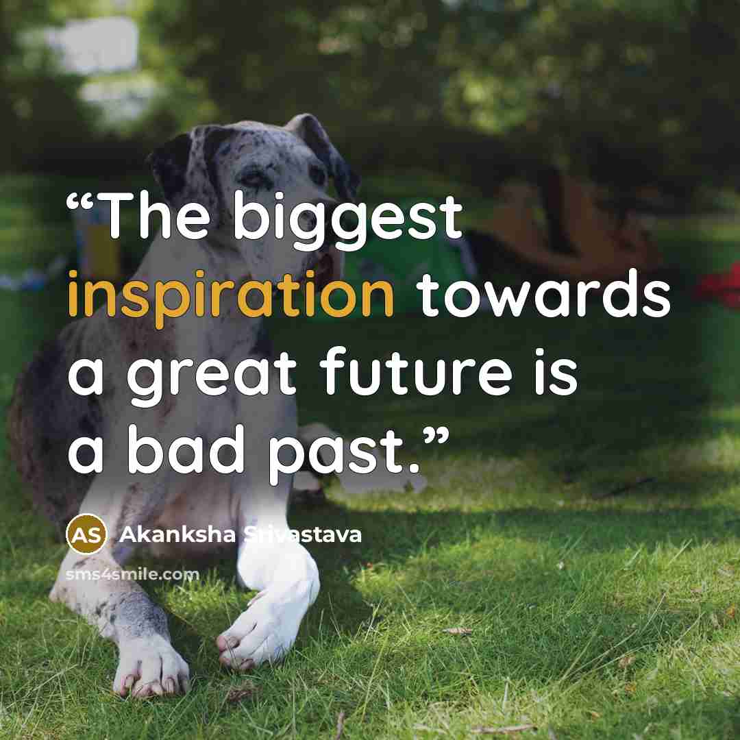 “The biggest inspiration towards a great future is a bad past.” quote by Akanksha Srivastava