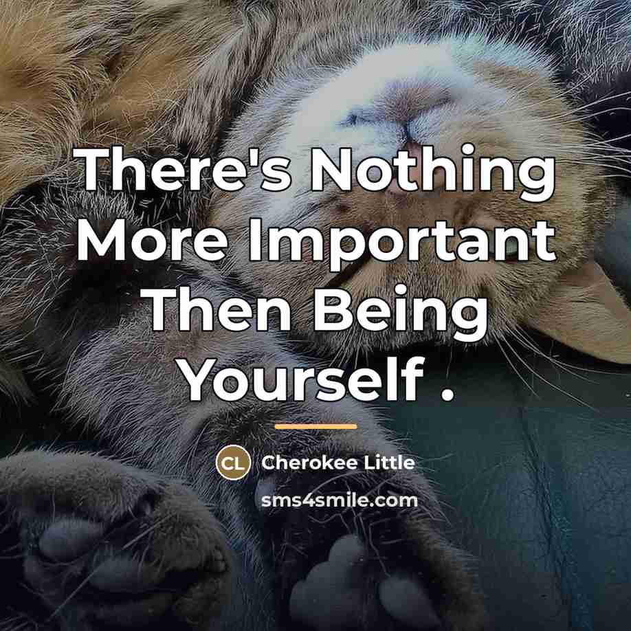“There's Nothing More Important Then Being Yourself .…” quote by Cherokee Little