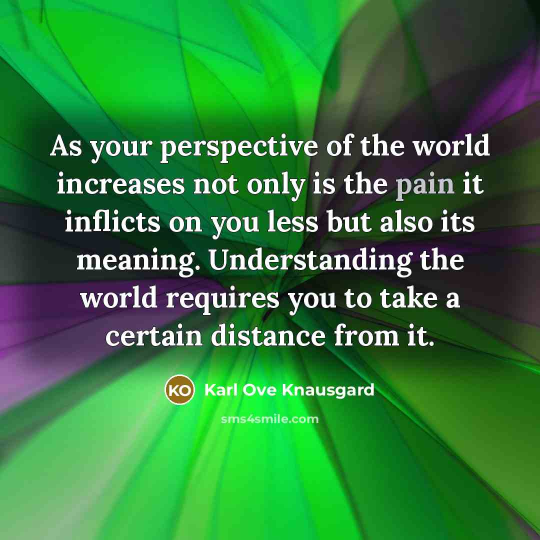 “As your perspective of the world increases not only is…” quote by Karl Ove Knausgard