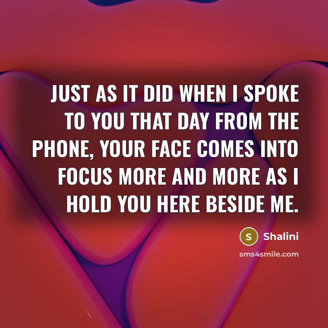 “Just as it did when I spoke to you that…” quote by Shalini