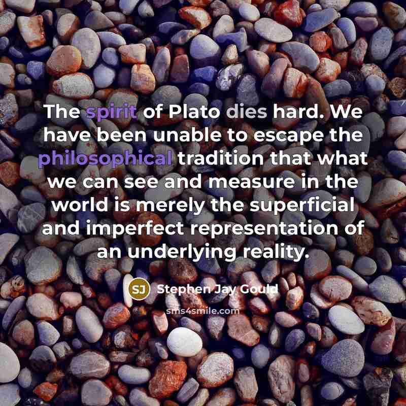 “The spirit of Plato dies hard. We have been unable…” quote by Stephen Jay Gould
